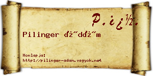 Pilinger Ádám névjegykártya